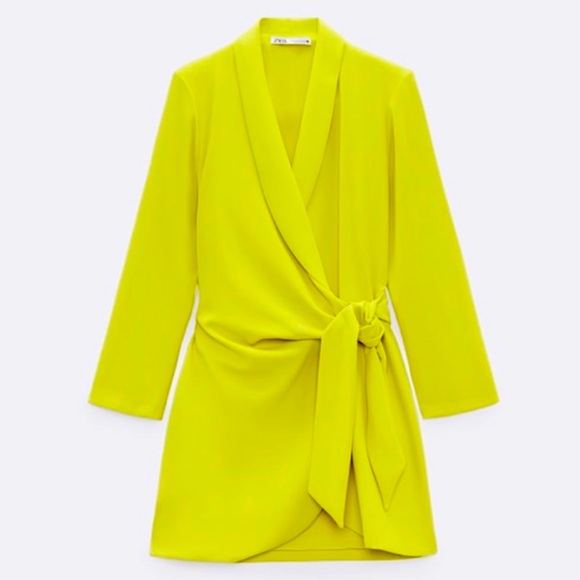 Zara Dresses & Skirts - Zara Pareo Mini Dress in Lime Green